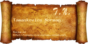 Tamaskovics Norman névjegykártya